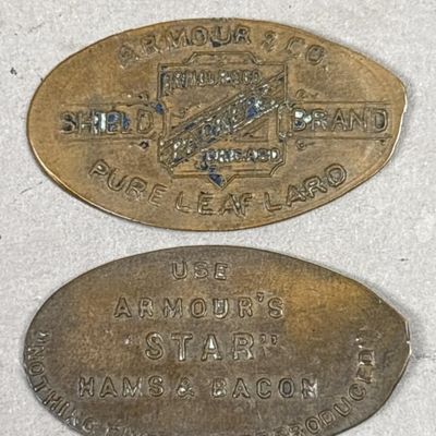 Sale Photo Thumbnail #351: Pair Armour's Star Hams & Bacon Pennies