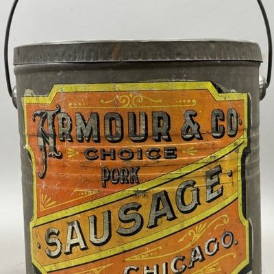 Sale Photo Thumbnail #382: Armour & Co Choice Pork Sausage Bucket w/ Handle