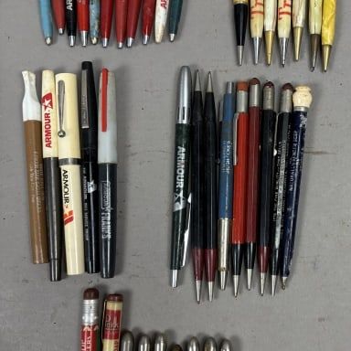 Sale Photo Thumbnail #267: Lot of 41 Armour's Pens & Pencils