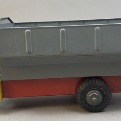 Sale Photo Thumbnail #60: Vintage Tin Toy Dump Truck Lumar Contractors LM-2314