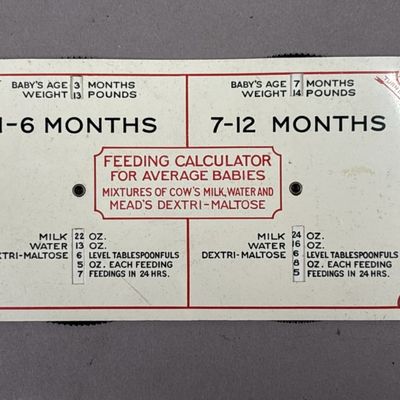 Sale Photo Thumbnail #321: Mead Johnson &Co Feeding Calculator For Babies