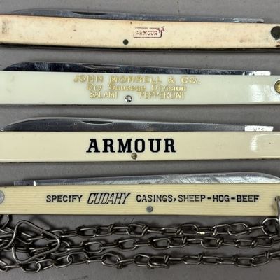 Sale Photo Thumbnail #271: Lot of 4 Armour 1920s Advertising 5" Meat Knives