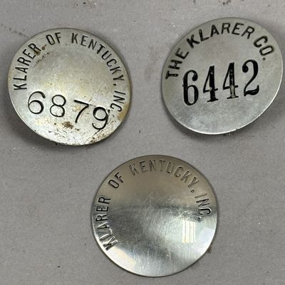 Sale Photo Thumbnail #352: Lot of 3 Klater of Kentucky Inc Metal Badges