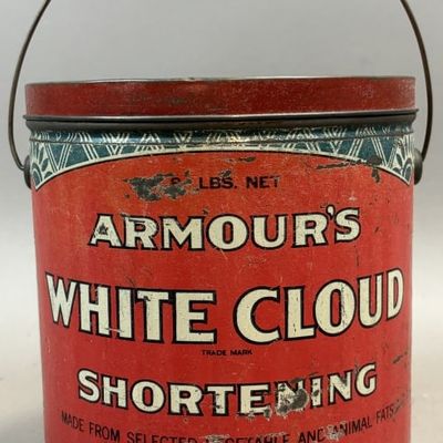 Sale Photo Thumbnail #231: Armour's 8lb White Cloud Shortening Bucket Tin