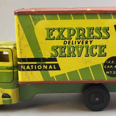 Sale Photo Thumbnail #74: 1950s Wyandotte Express Tin Litho Delivery Truck