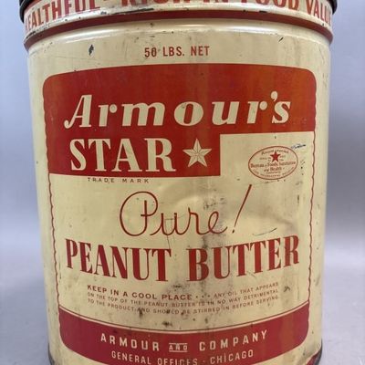 Sale Photo Thumbnail #213: Armour's Star 50 LB Peanut Butter Store Can