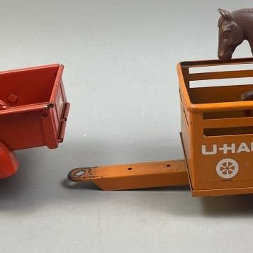 Sale Photo Thumbnail #185: 2 Pressed Steel Toy Trailers TruScale & Nylint