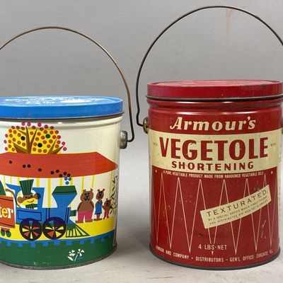 Sale Photo Thumbnail #340: Pair 4 & 5lb Holsum & Armour's Buckets w/ Handles