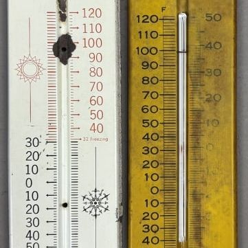 Sale Photo Thumbnail #407: Pair of Thermometers John Deere & Wards Riverside
