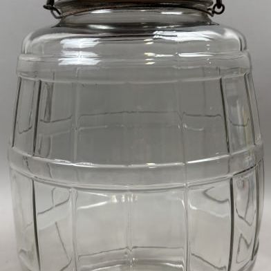 Sale Photo Thumbnail #389: Wilson's Certified Pure Foods Glass Barrel Jar