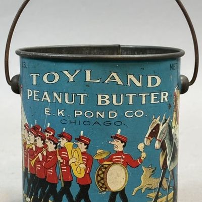Sale Photo Thumbnail #226: Toyland 1lb Peanut Butter Tin EK Pond Co Chicago