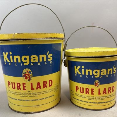 Sale Photo Thumbnail #261: Kingan's Reliable 4 & 8lb Pure Lard Tin Buckets