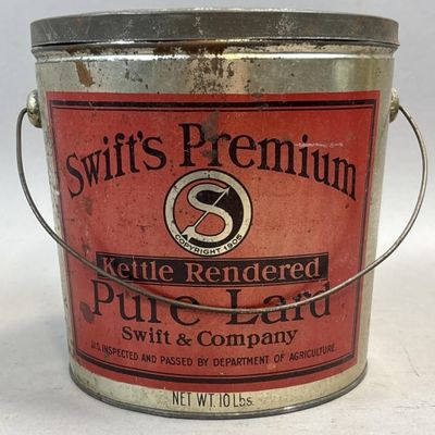 Sale Photo Thumbnail #253: Swift's Premium 10lb Pure Lard Tin Bucket
