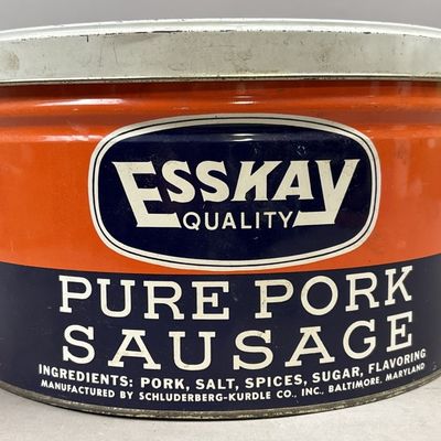 Sale Photo Thumbnail #281: Esskay 12lb Pure Pork Sausage Tin