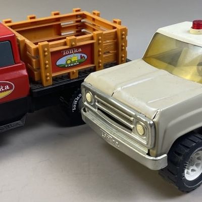 Sale Photo Thumbnail #159: 2Vintage Tonka Pickup Trucks Stake Bed & Chevron