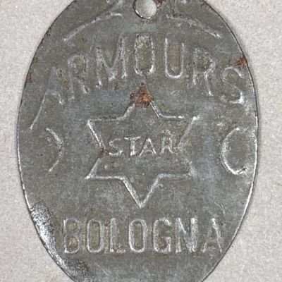 Sale Photo Thumbnail #354: Antique 20s Armour's Star Bologna Advertising Tag
