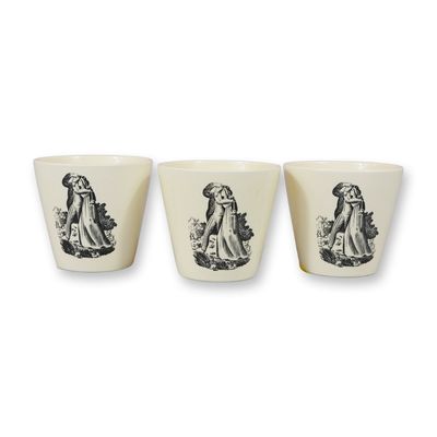 Sale Photo Thumbnail #391: A Trio of Wedgwood Creamware Sailor's Beakers for Shreve Crump and Low