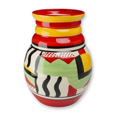 Sale Photo Thumbnail #253: Wedgwood Clarice Cliff Collectors Club, The Art of Bizarre 2000 Collection Hand-Painted Vase