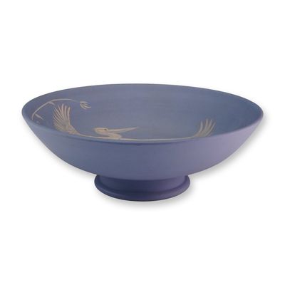 Sale Photo Thumbnail #89: Wedgwood Jasperware Pale Blue Footed Centerpiece Bowl with Pelican Design