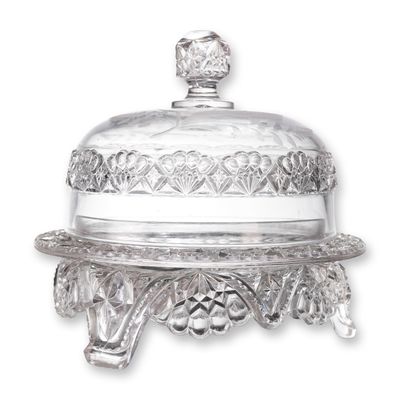 Sale Photo Thumbnail #62: American Brilliant Period Cut Crystal Footed Covered Cheese Dome