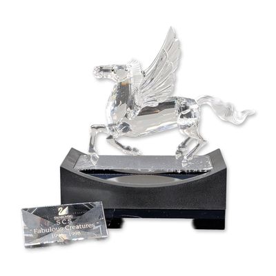 Sale Photo Thumbnail #59: 3pc Swarovski Crystal SCS 1998 Annual Edition Figurine, Pegasus with Title Plaque & Base