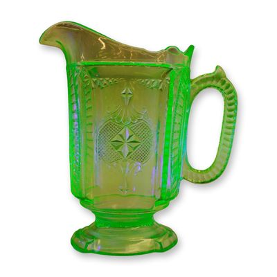 Sale Photo Thumbnail #6: Richards & Hartley EAPG Uranium Pitcher c.1880