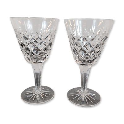 Sale Photo Thumbnail #71: Pair of Cut Crystal Wine Glasses