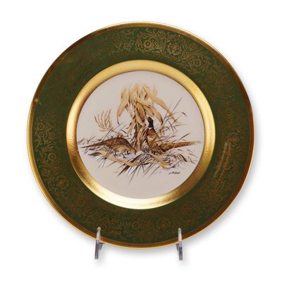 Sale Photo Thumbnail #429: Pickard China Lockhart Birds Ring-Necked Pheasant Limited Edition Plate 1973
