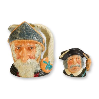 Sale Photo Thumbnail #348: 2pc Royal Doulton Character Jugs, Don Quixote and Sancho Panca