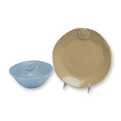 Sale Photo Thumbnail #409: Two Wedgwood Portobello Road Glazed Ceramic Tableware - Bowl & Plate