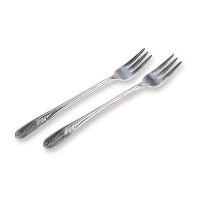 Sale Photo Thumbnail #290: A Pair of Holmes & Tuttle Silverplate Meadow Flower Pattern Forks