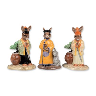 Sale Photo Thumbnail #182: Trio of Royal Doulton Bunnykins Oriental Figurines