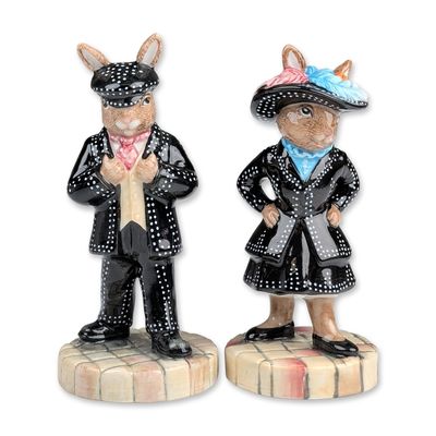 Sale Photo Thumbnail #36: 2pc Royal Doulton Bunnykins Pearly King and Queen Figurines