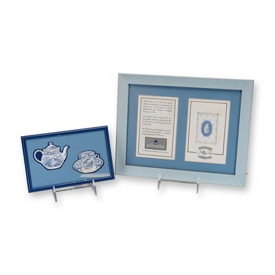 Sale Photo Thumbnail #87: Two Framed Decorative Displays Including a Wedgwood Jasperware Bicentenary Set