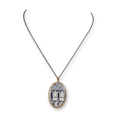 Sale Photo Thumbnail #306: Gold Plated Wedgwood Porcelain Pendant Necklace