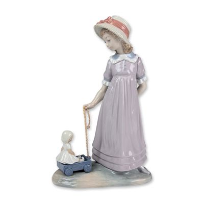 Sale Photo Thumbnail #170: Lladro Porcelain Figurine, Girl With Toy Wagon 01005044