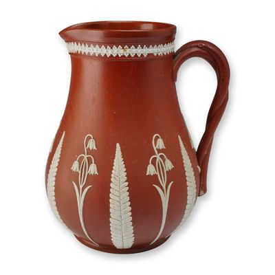 Sale Photo Thumbnail #258: Mid-19th Century Dudson Red Stoneware Jug in a Wedgwood Pattern