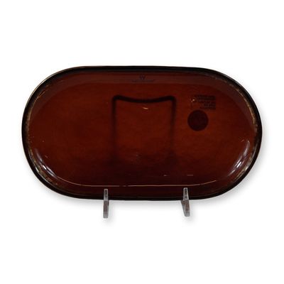 Sale Photo Thumbnail #231: Wedgwood Topaz Amber Glass Jewelry Tray