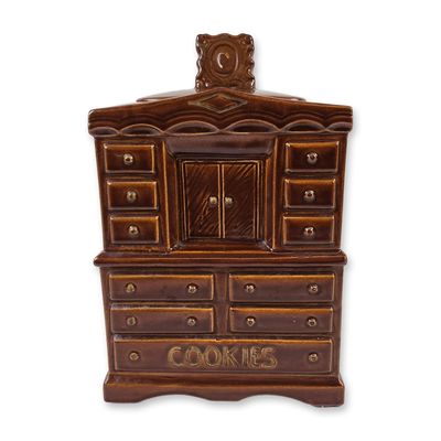 Sale Photo Thumbnail #292: McCoy Brown Glazed Chiffonier Dresser Cookie Jar
