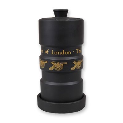 Sale Photo Thumbnail #384: Wedgwood Black Basalt Tower of London Commemorative Lidded Jar and Coaster