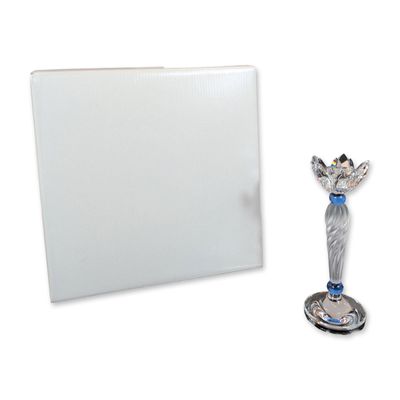 Sale Photo Thumbnail #382: Swarovski Crystal Blue Flower Candleholder