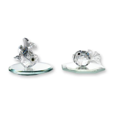 Sale Photo Thumbnail #60: 4pc Swarovski Silver Crystal Fish Figurines