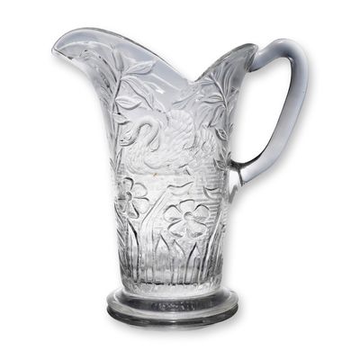 Sale Photo Thumbnail #67: Early American Pattern Glass EAPG Swan and Flowers Pitcher