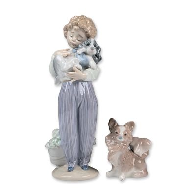 Sale Photo Thumbnail #17: 2pc Lladro Porcelain Figurines, My Buddy 01007609 and Small Dog 01004749