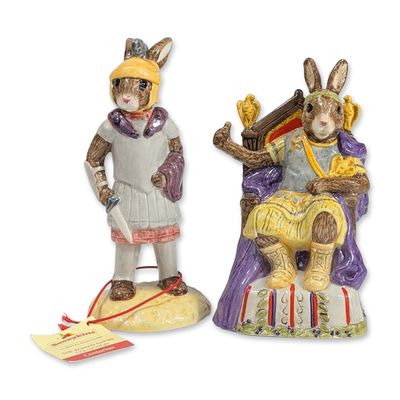 Sale Photo Thumbnail #185: 2pc Royal Doulton Bunnykins Roman Empire Figurines