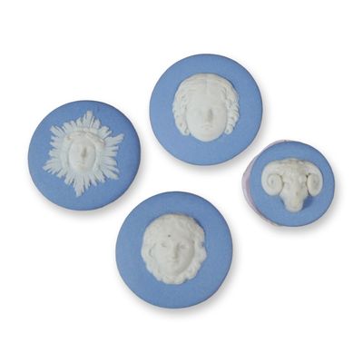 Sale Photo Thumbnail #388: 4pc Jasperware Cameos with Neoclassical Relief Decoration