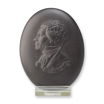 Sale Photo Thumbnail #302: Wedgwood Black Basalt Ludwig van Beethoven Portrait Medallion