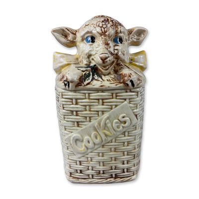 Sale Photo Thumbnail #144: McCoy Pottery Lamb in Basket Cookie Jar
