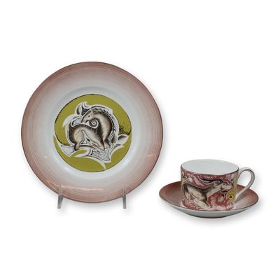 Sale Photo Thumbnail #419: 3pc Wedgwood Susie Cooper Genius Collection Recumbent Deer Fine Bone China Tea Set