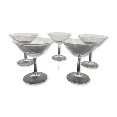 Sale Photo Thumbnail #76: Set of Five Contemporary Glass Cocktail Coupe Glasses